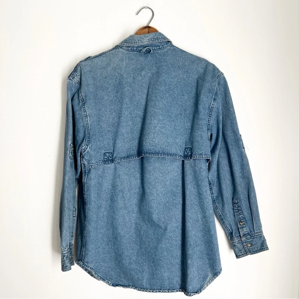 Vintage 90s Denim Utility Jacket – Size Large - Picture 6 of 7